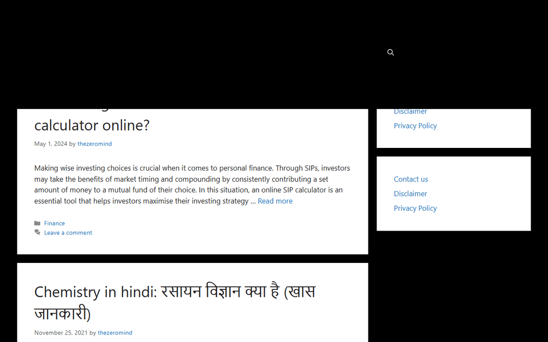 thezeromind.in publisher screenshot