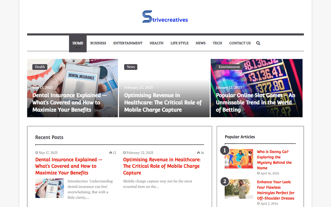 strivecreatives.com publisher screenshot