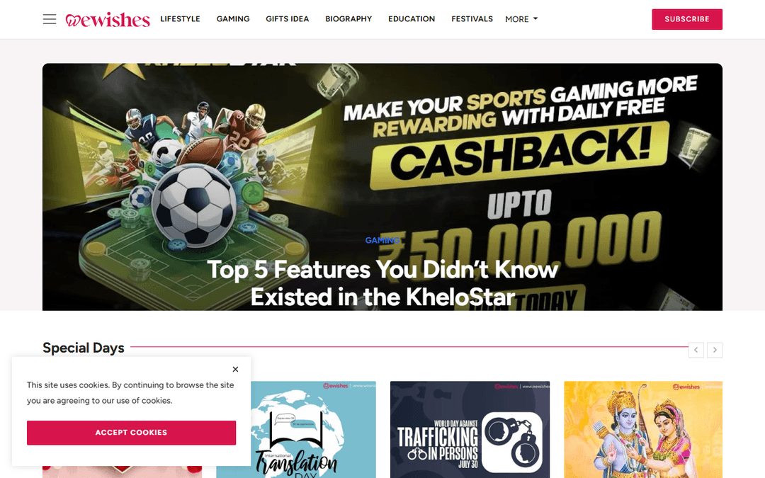 wewishes.com publisher screenshot