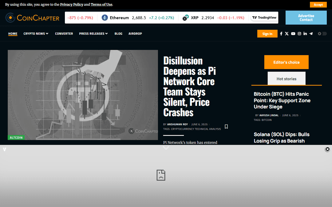 coinchapter.com publisher screenshot