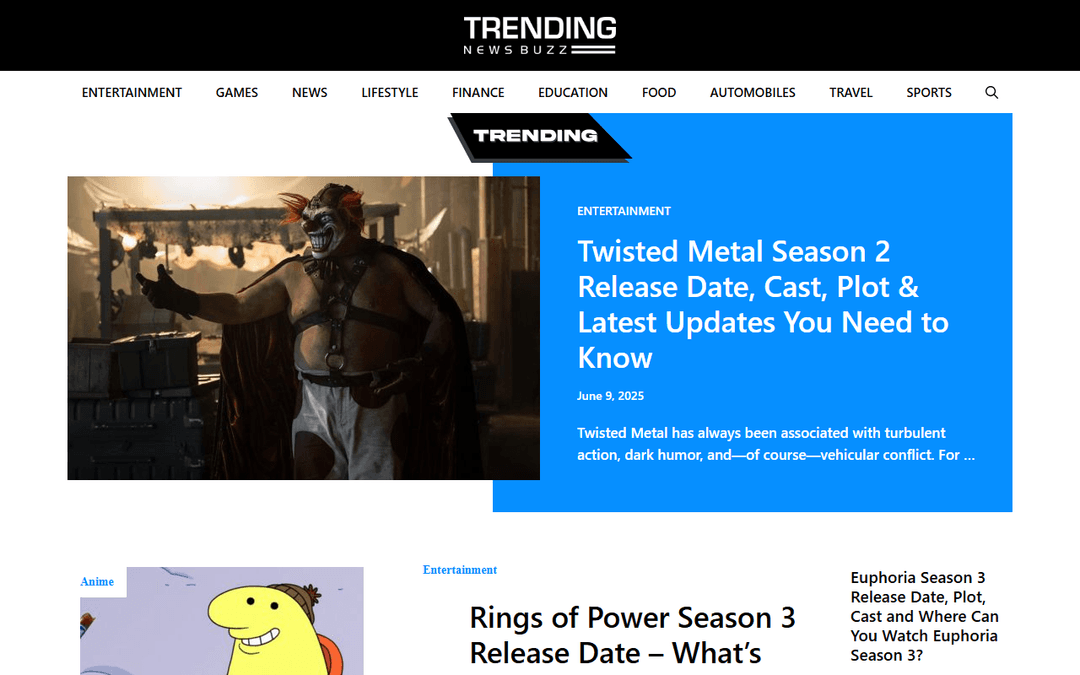 trendingnewsbuzz.com publisher screenshot