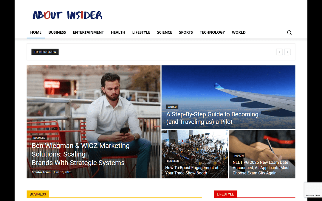 aboutinsider.com publisher screenshot