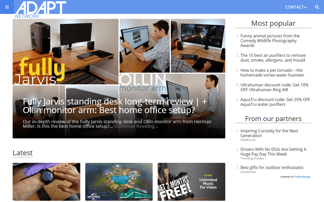 adaptnetwork.com publisher screenshot