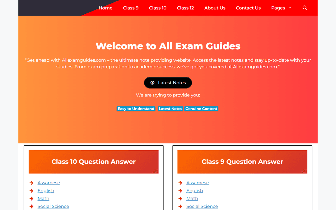 allexamguides.com publisher screenshot