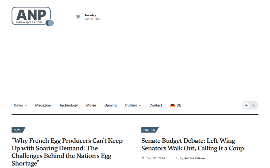allnewspress.com publisher screenshot