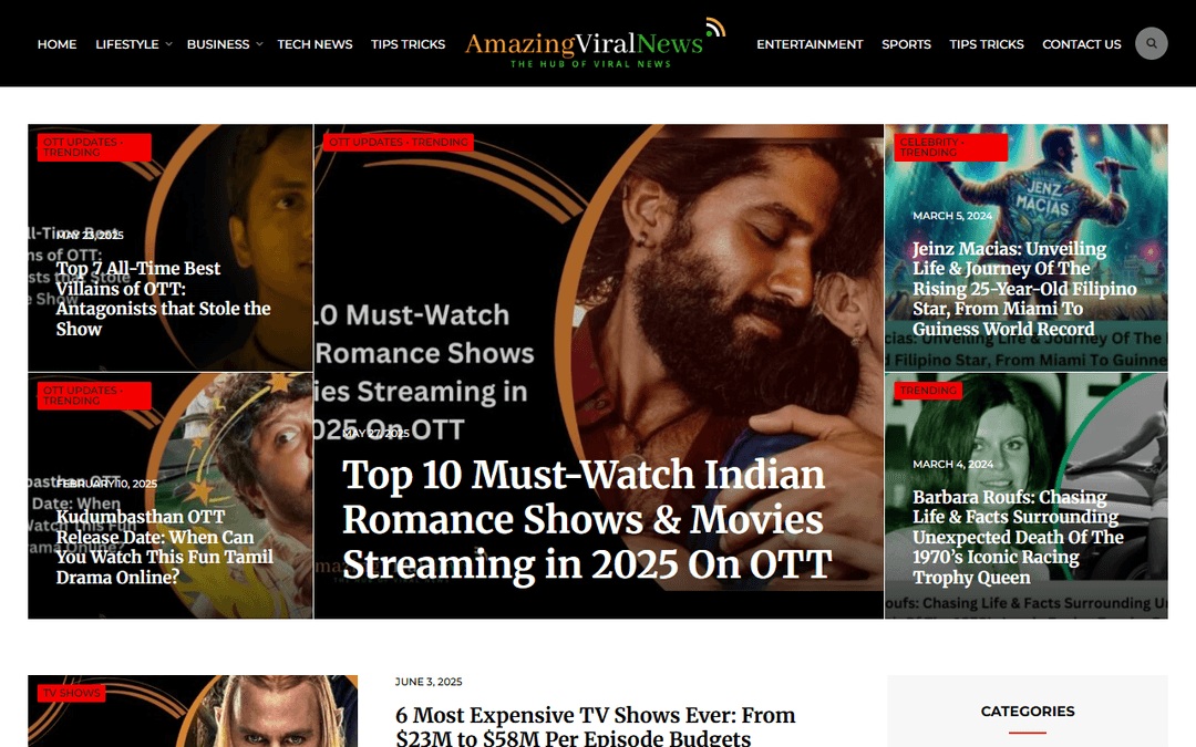 amazingviralnews.com publisher screenshot