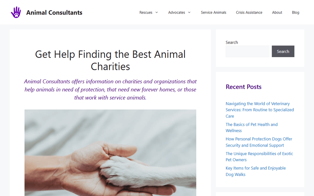 animalconsultants.org publisher screenshot