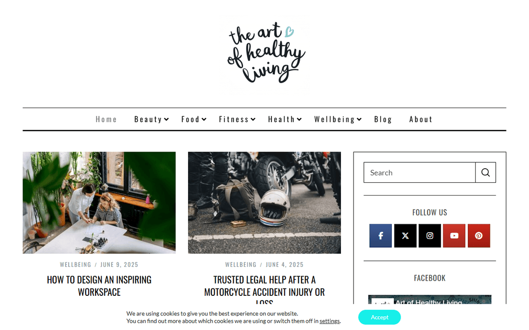 artofhealthyliving.com publisher screenshot