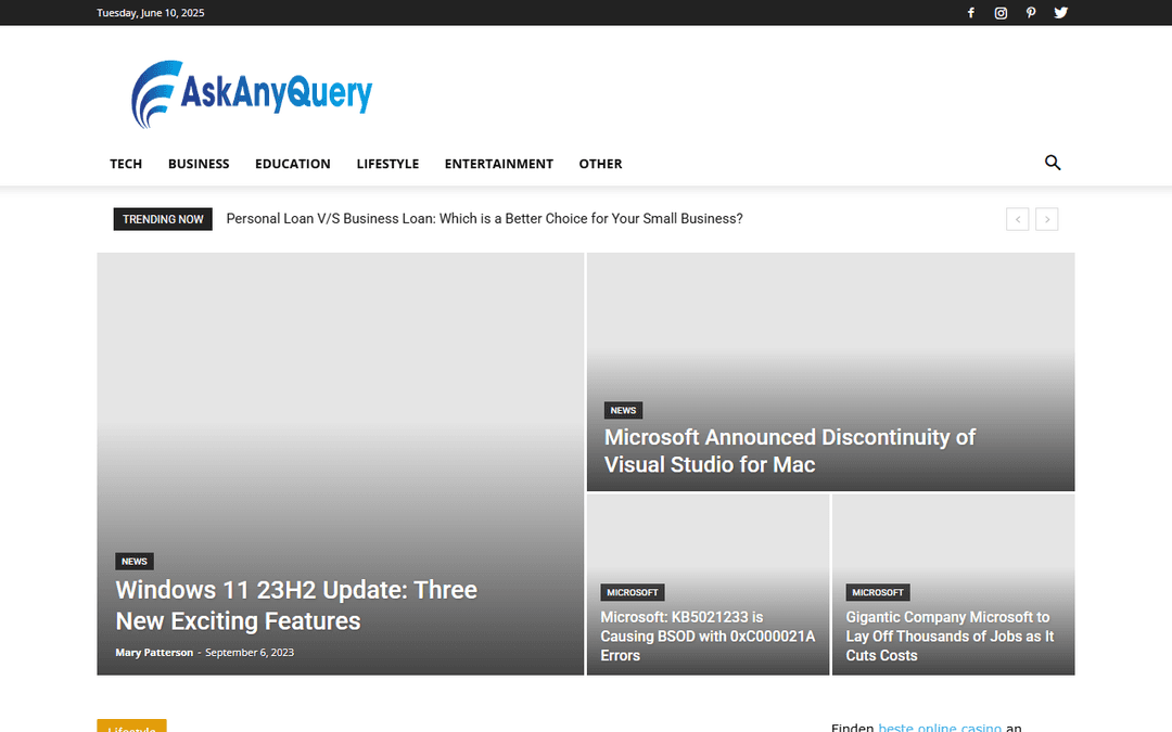 askanyquery.com publisher screenshot