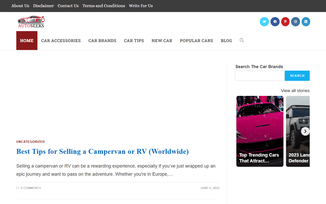autoseeks.com publisher screenshot