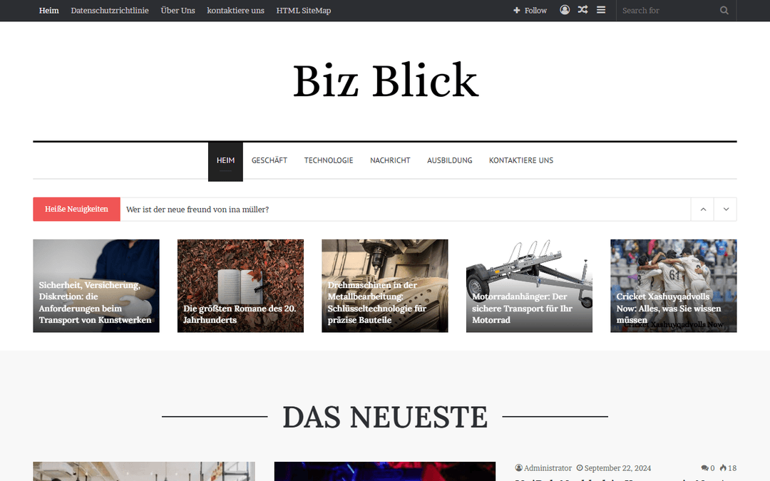 bizblick.de publisher screenshot