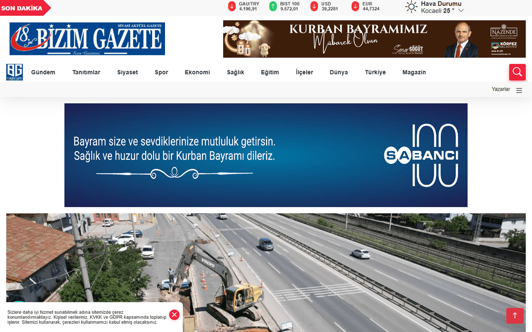 bizimgazete.com.tr publisher screenshot