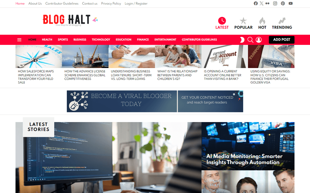 bloghalt.com publisher screenshot