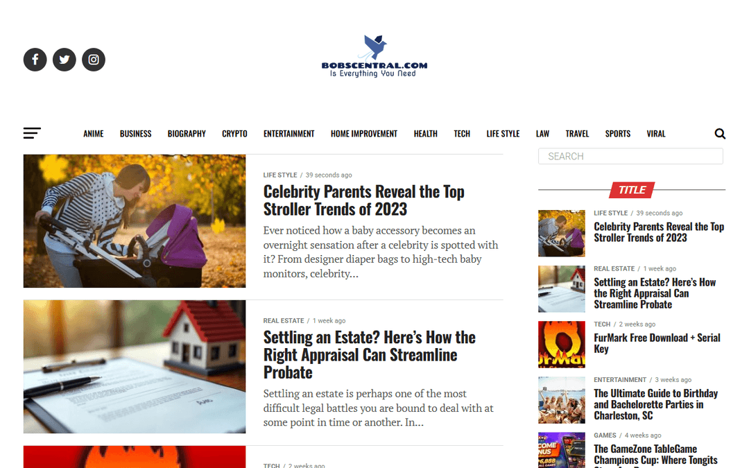 bobscentral.com publisher screenshot