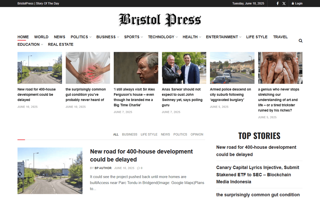 bristolpress.co.uk publisher screenshot