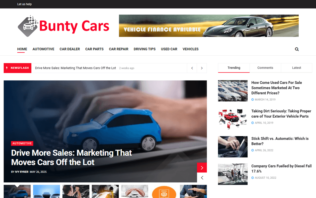 buntycars.com publisher screenshot