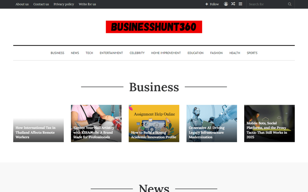 businesshunt360.com publisher screenshot
