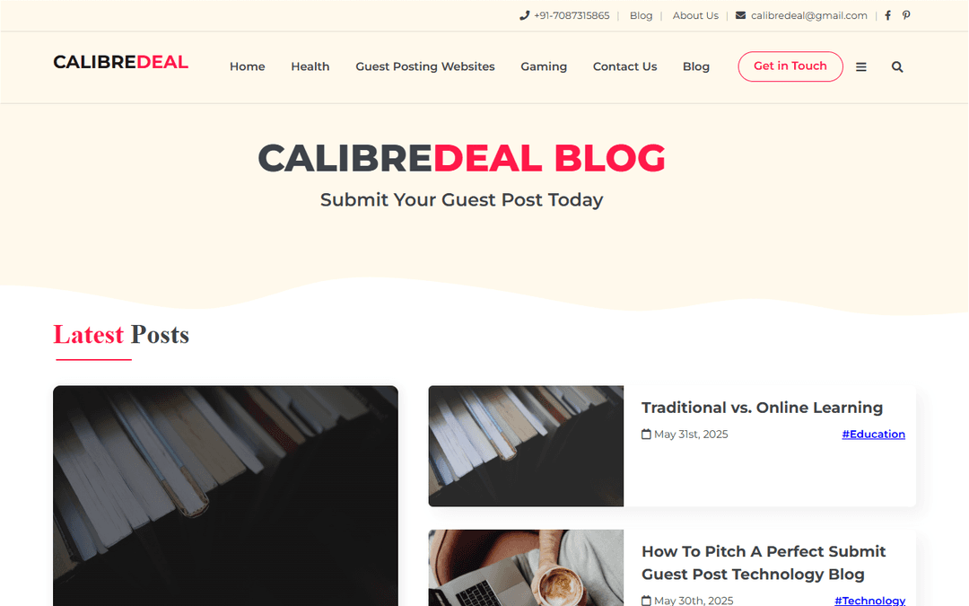calibredeal.com publisher screenshot