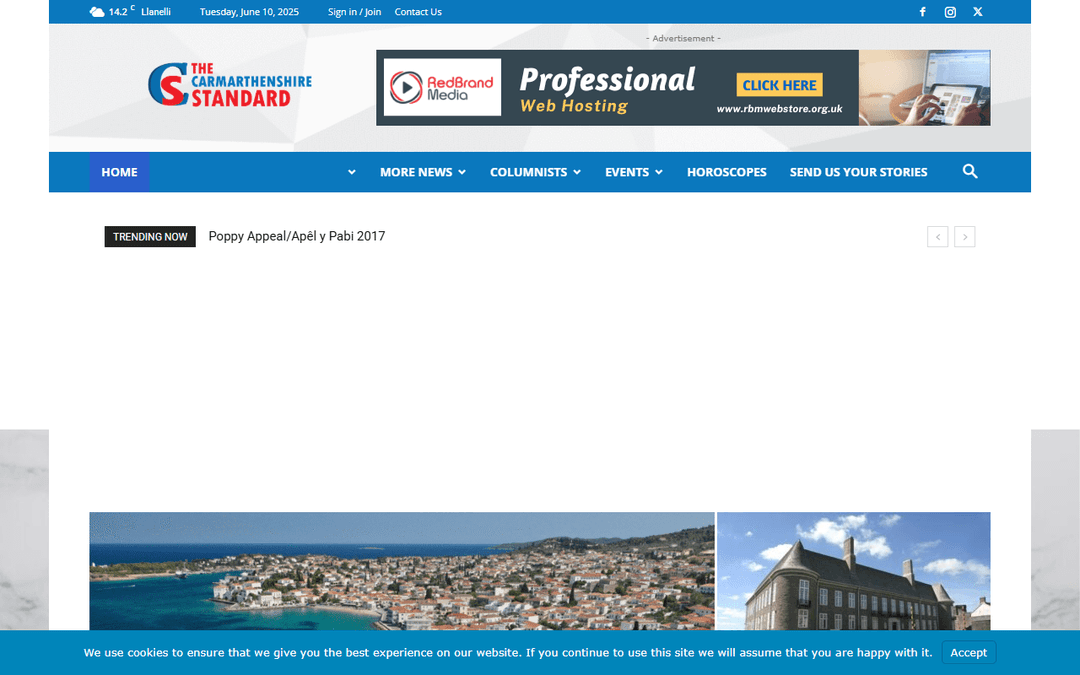 carmarthenshirestandard.com publisher screenshot