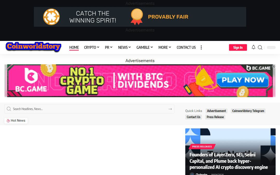coinworldstory.com publisher screenshot