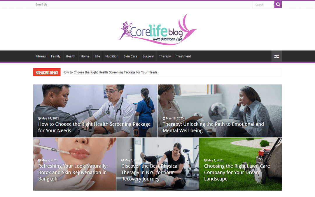 corelifeblog.com publisher screenshot