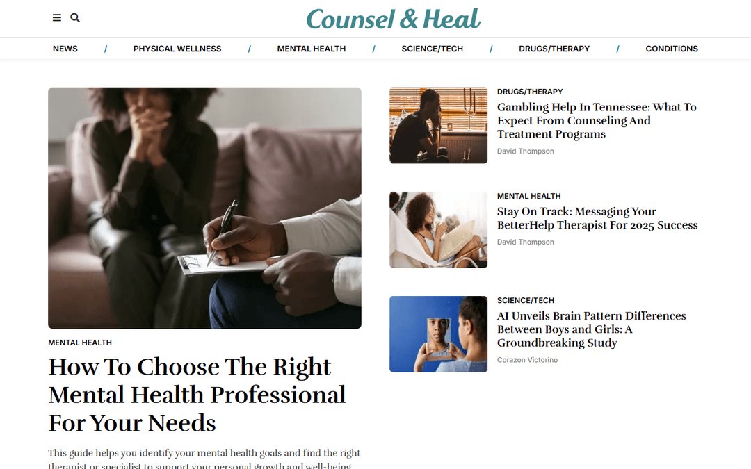 counselheal.com publisher screenshot