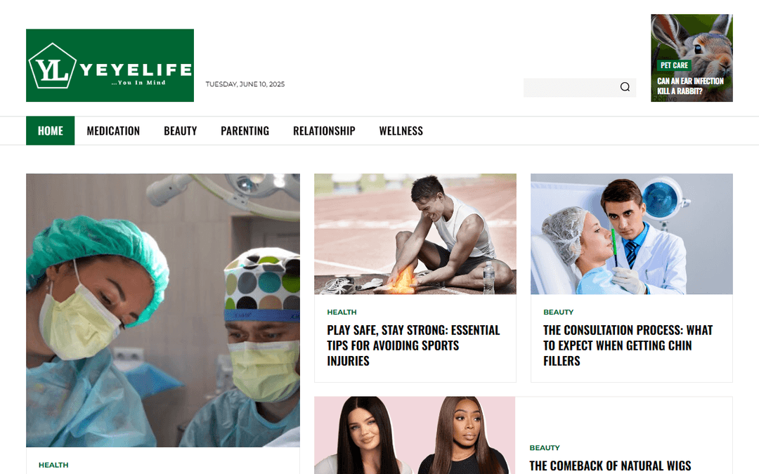 yeyelife.com publisher screenshot