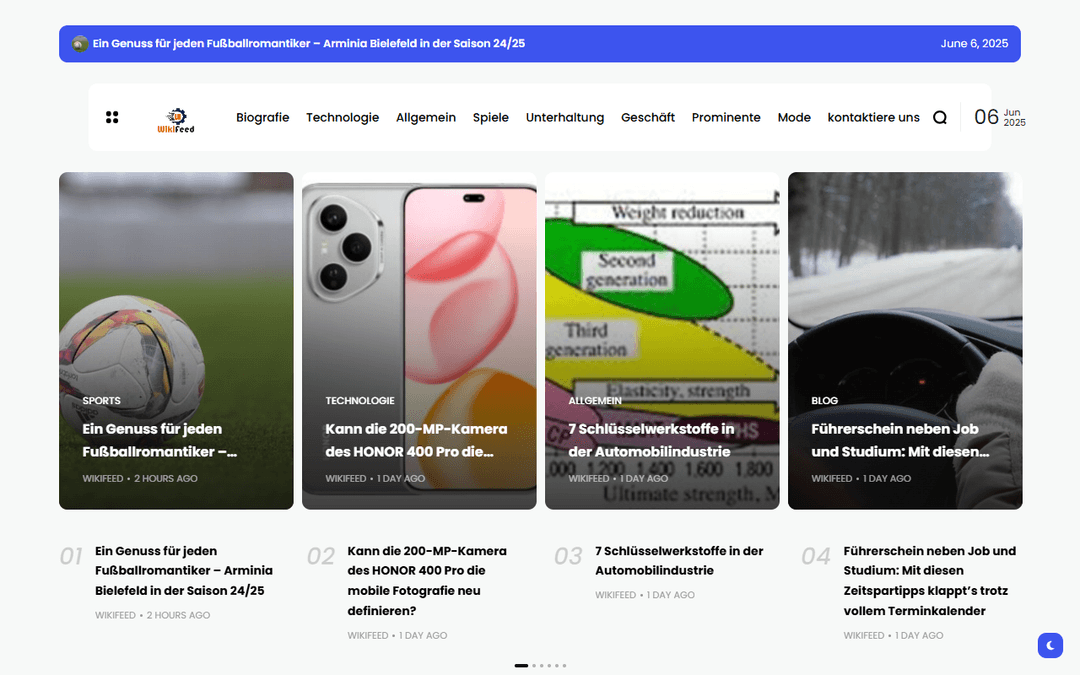wikifeed.de publisher screenshot
