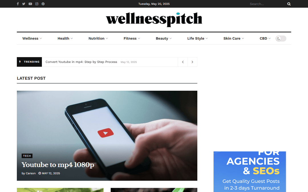 wellnesspitch.com publisher screenshot