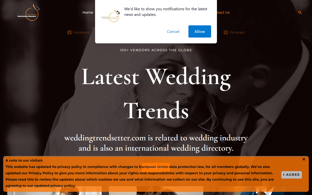 weddingtrendsetter.com publisher screenshot