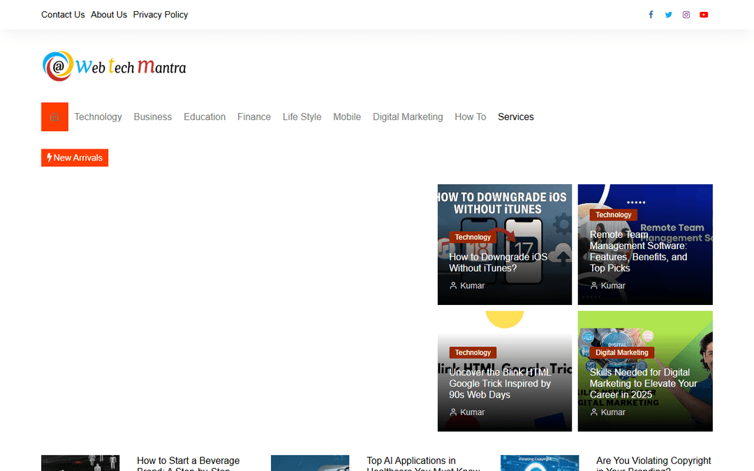 webtechmantra.com publisher screenshot