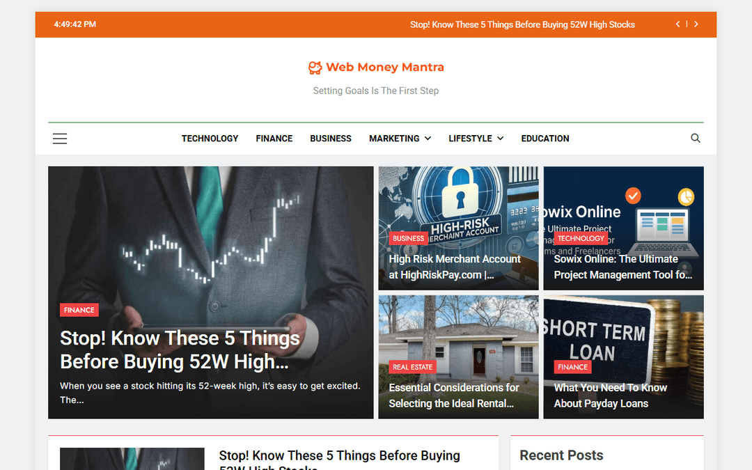 webmoneymantra.com publisher screenshot
