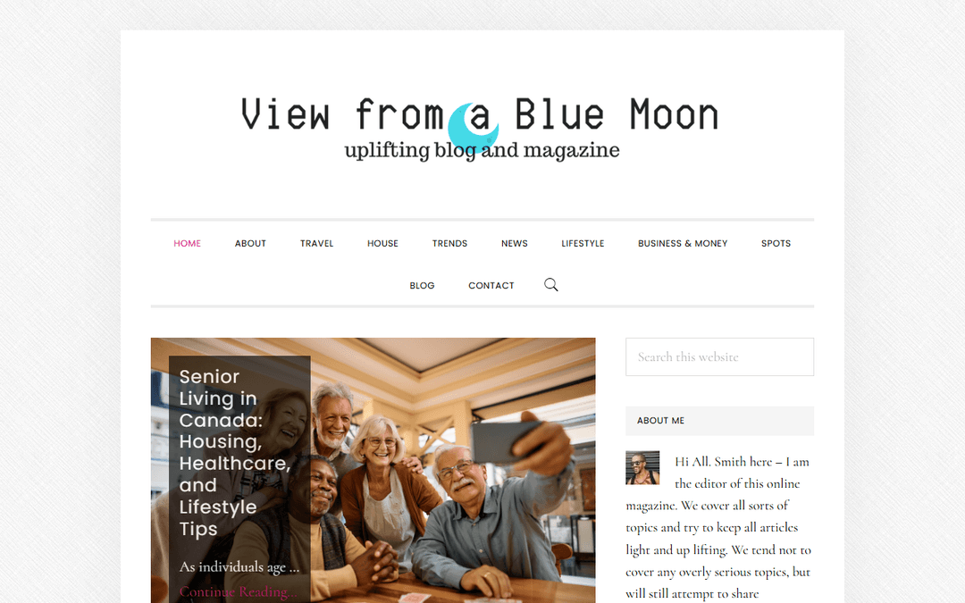 viewfromabluemoon.com publisher screenshot