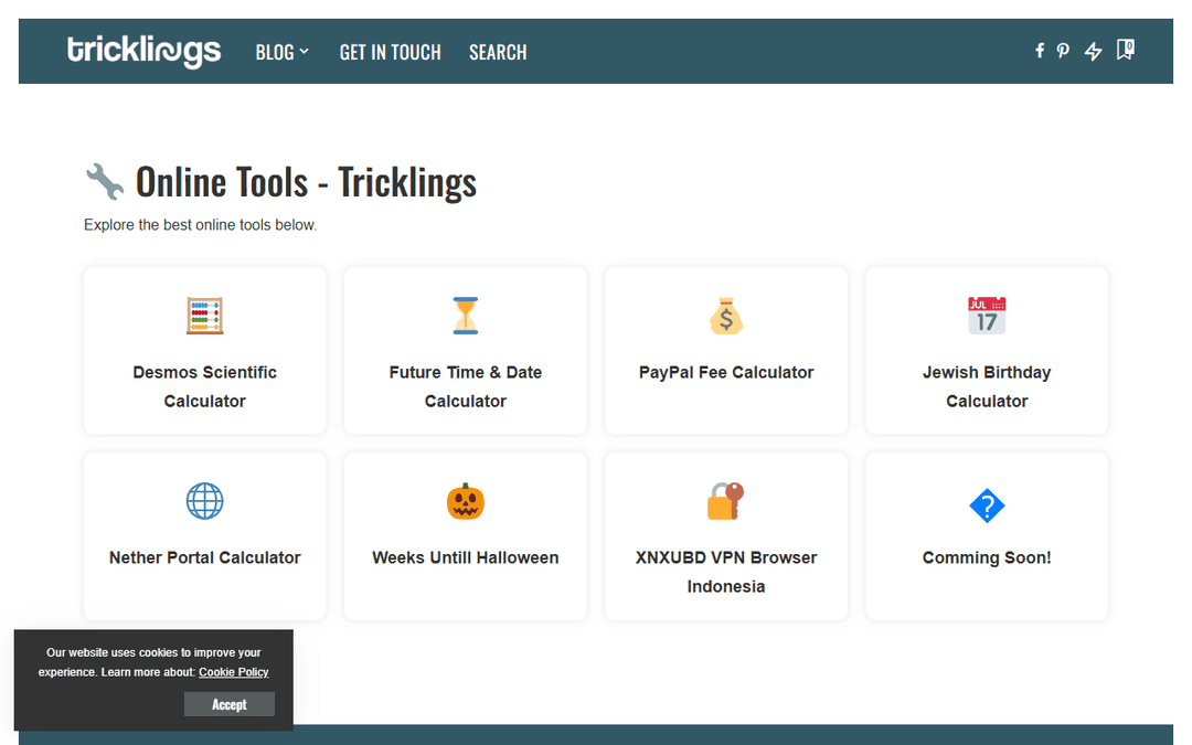 tricklings.com publisher screenshot
