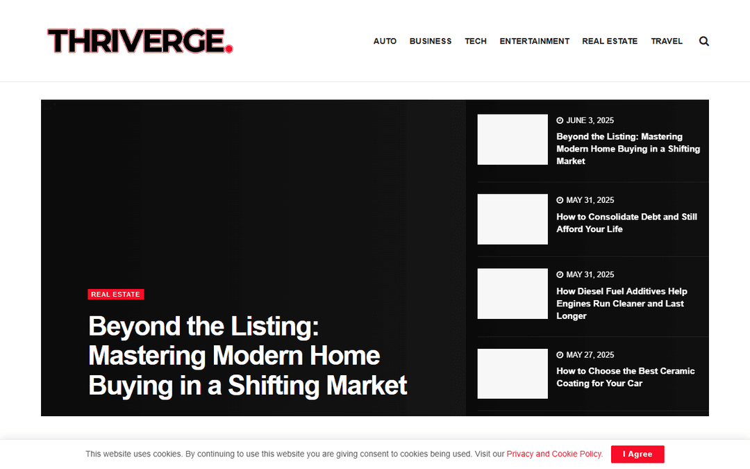 thriveverge.com publisher screenshot