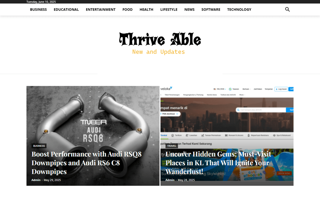 thriveable.net publisher screenshot