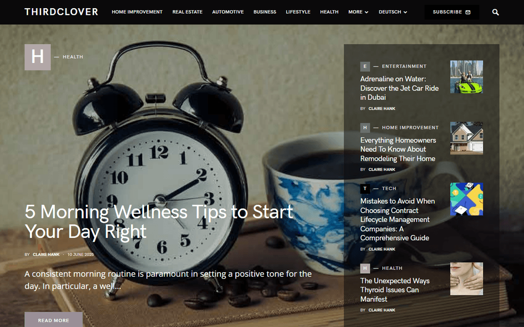 thirdclover.com publisher screenshot