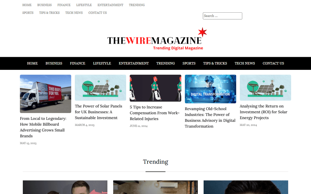 thewiremagazine.com publisher screenshot