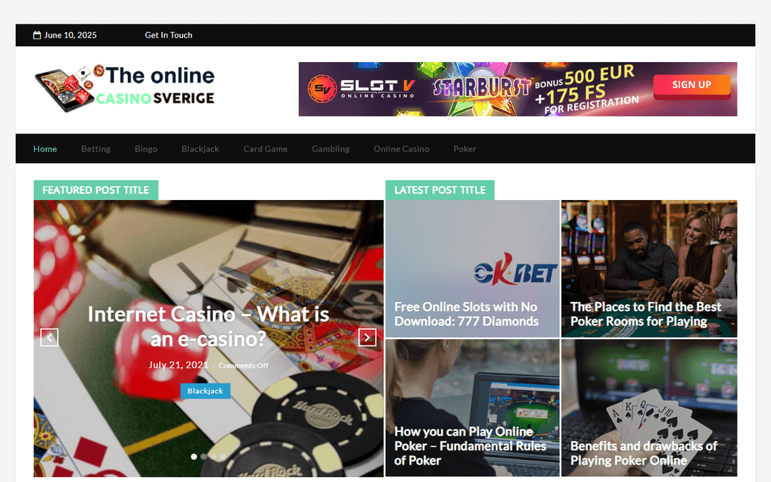 theonlinecasinosverige.com publisher screenshot