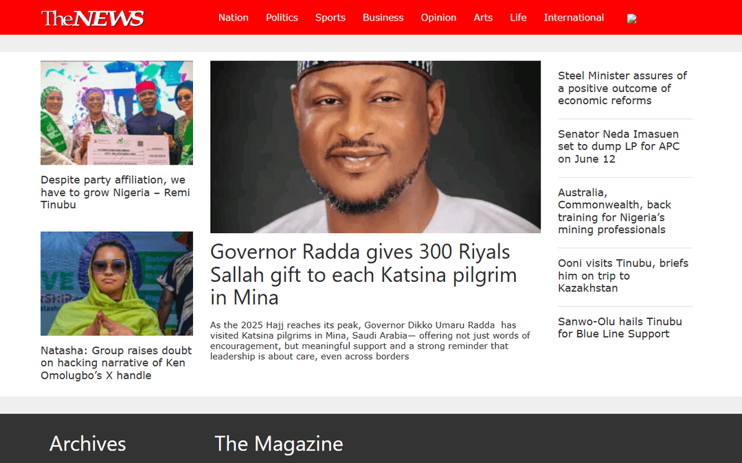 thenewsnigeria.com.ng publisher screenshot