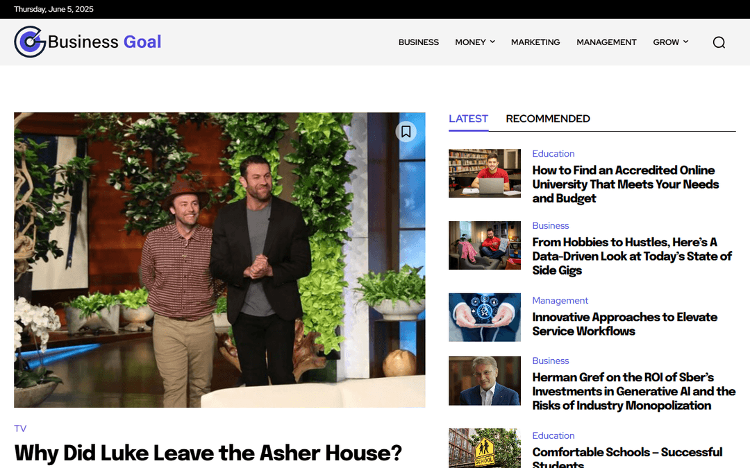 thebusinessgoal.com publisher screenshot