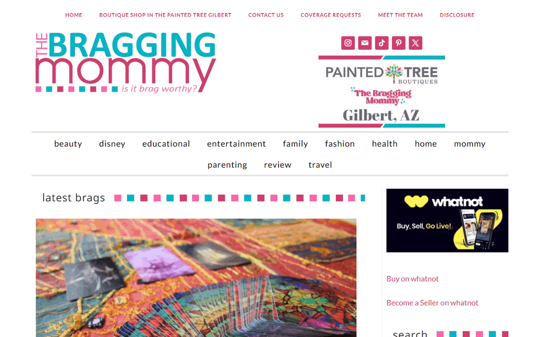 thebraggingmommy.com publisher screenshot