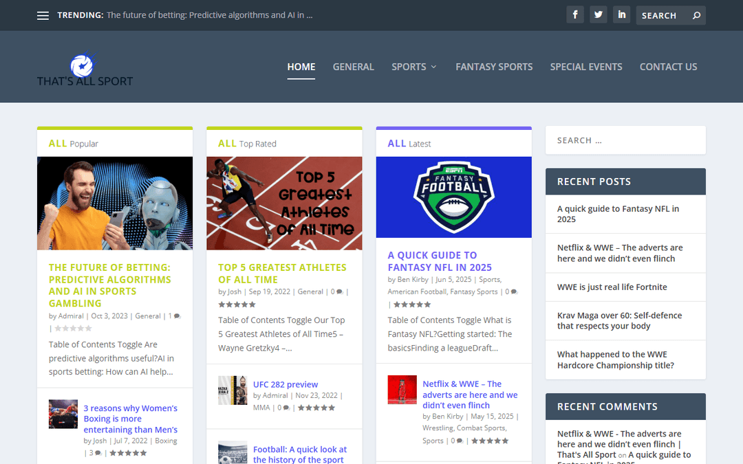 thatsallsport.com publisher screenshot