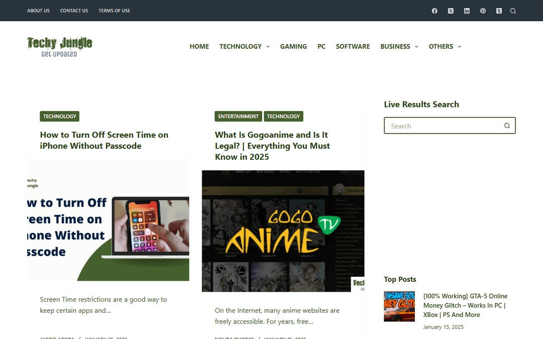 techyjungle.com publisher screenshot