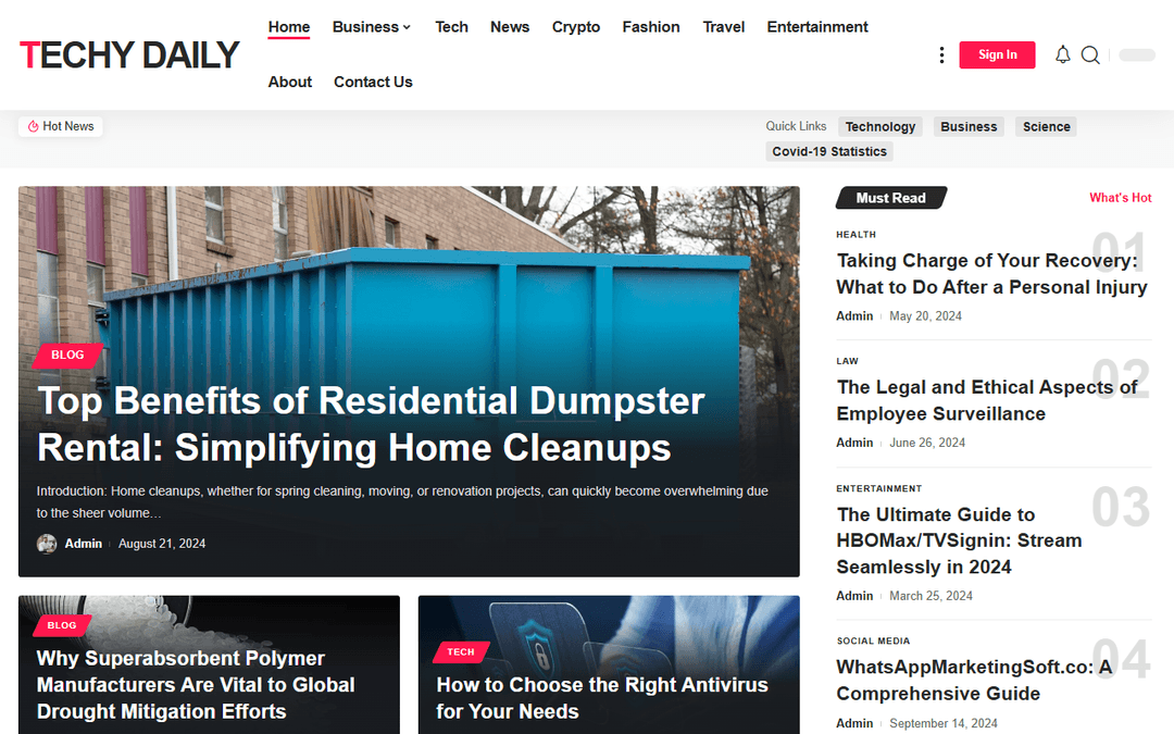 techydaily.co.uk publisher screenshot