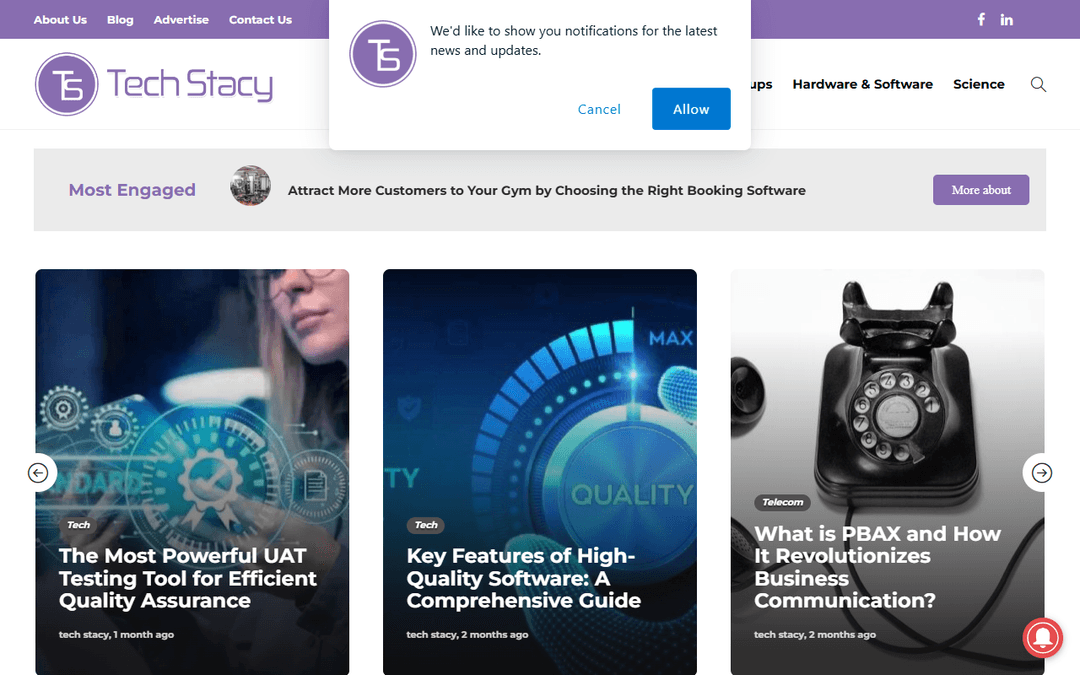 techstacy.com publisher screenshot