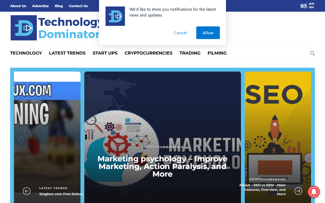 technologydominator.com publisher screenshot