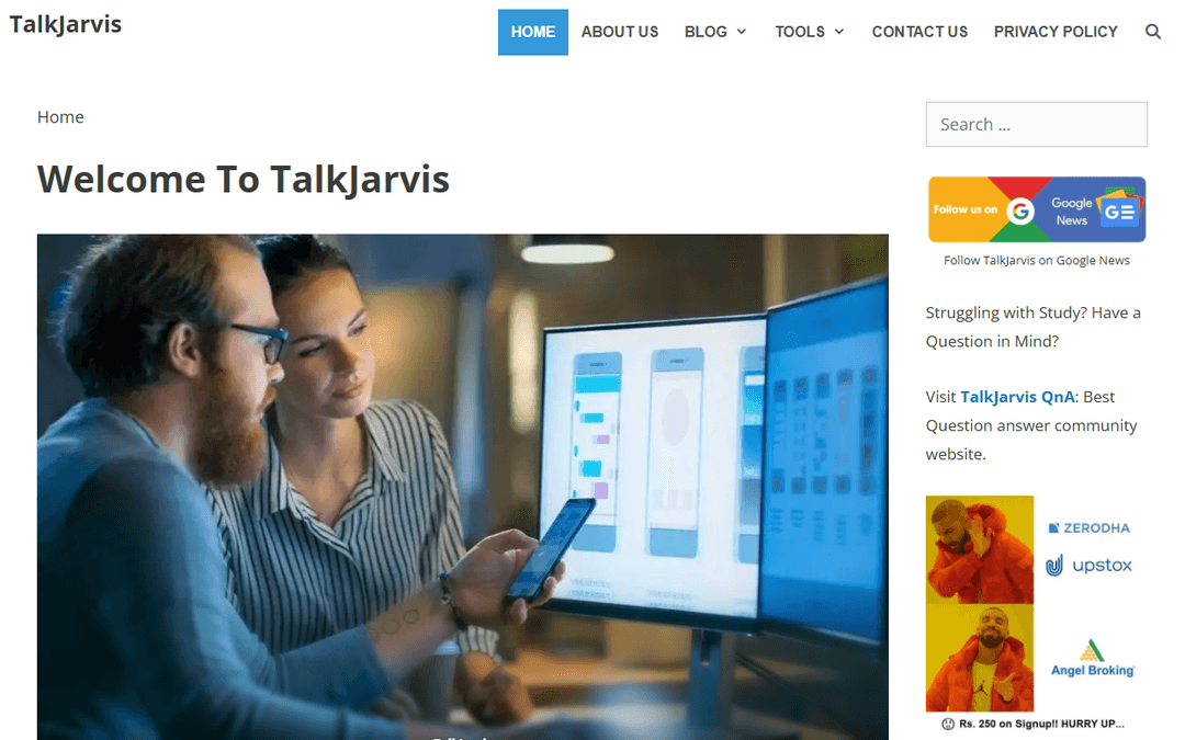 talkjarvis.com publisher screenshot