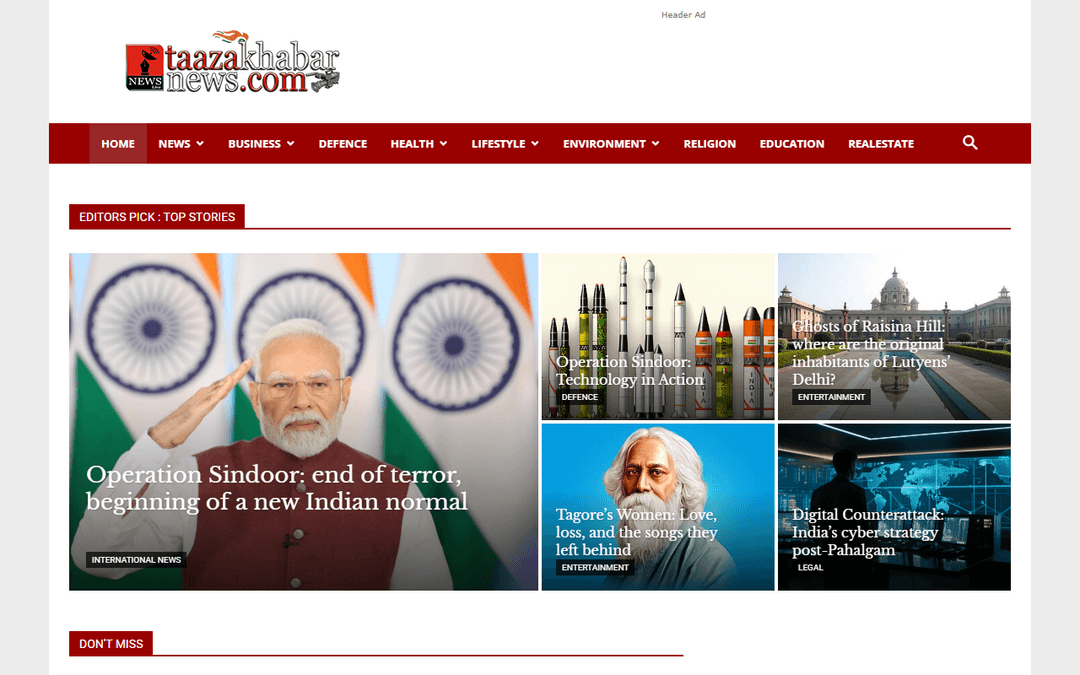 taazakhabarnews.com publisher screenshot