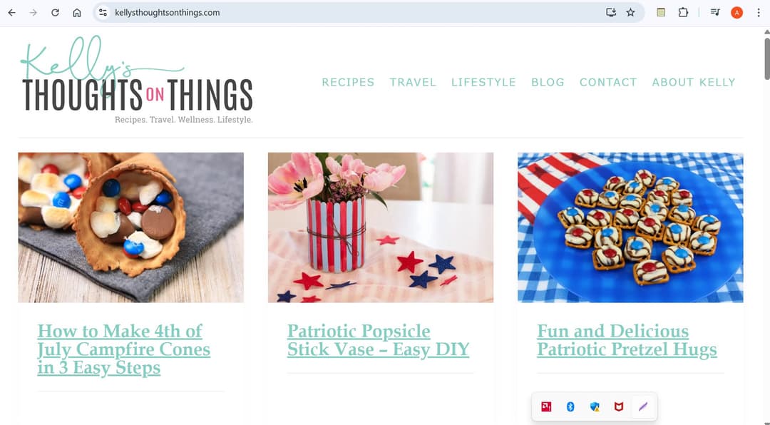 kellysthoughtsonthings.com publisher screenshot